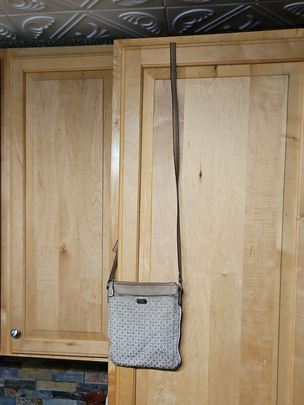 Vintage Coach Madison Op Art Needlepoint Signature Swingpack Crossbody Bag Y2K